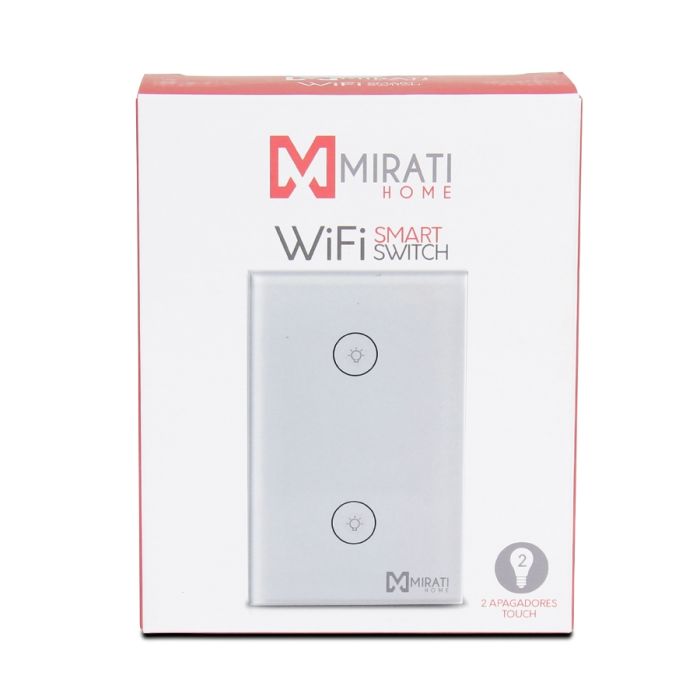 Contacto Smart Mirati Home 2 Apagadores Touch Compatible Con Alexa