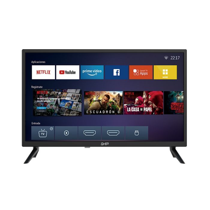 Pantalla Smart Tv Ghia 24 Pulgadas Sistema Netflix Hd Wifi 3HDMI 60hz  Modelo G24NTFXHD22