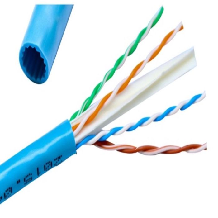 BOBINA DE CABLE UTP CAT6 GHIA CCA AZUL 100M 23 AWG 328FT CER -  GCB-057 - Null