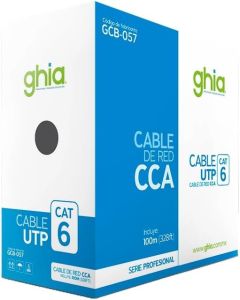 Bobina de Cable Ghia CAT6 UTP CCA 23Awg 100m 328FT Certificado CE RoHS Azul Modelo GCB-057