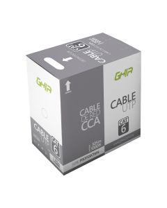 Bobina de Cable Ghia Cat 6 Utp Calibre 24awg 305 Mts Color Gris Modelo GCB-005