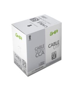 Bobina de Cable Ghia Cat5e Utp Calibre 24awg 305 M Color Blanco Modelo GCB-031