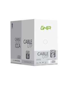 Bobina de Cable Ghia Cat6 Utp Calibre 23awg 305mts Color Blanco Modelo GCB-052