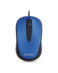 Mouse Óptico Quaroni Alámbrico Color Azul 1200 Dpi Modelo MAQ02A