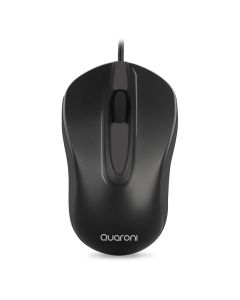 Mouse Óptico Quaroni Alámbrico Color Negro 1200 Dpi Modelo MAQ01N