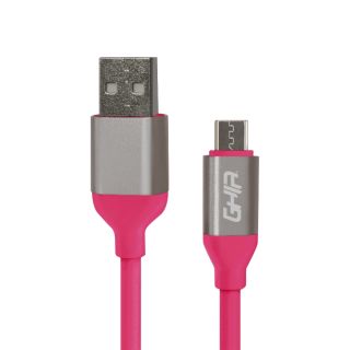 Cable Micro USB 1M Color Rosa Ghia
