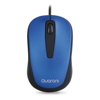 Mouse Óptico Quaroni Alámbrico Color Azul 1200 Dpi Modelo MAQ02A