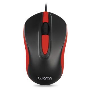Mouse Óptico Quaroni Alámbrico Color Rojo 1200 Dpi Modelo MAQ01R