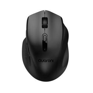 Mouse Inalambrico Ergonomico Quaroni 2400 DPI Optico Color Negro Modelo MICTN1