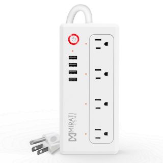 Multicontacto Inteligente Mirati 4 Socket 4 USB Wifi 2.4 GHZ Color Blanco Modelo MCUS1