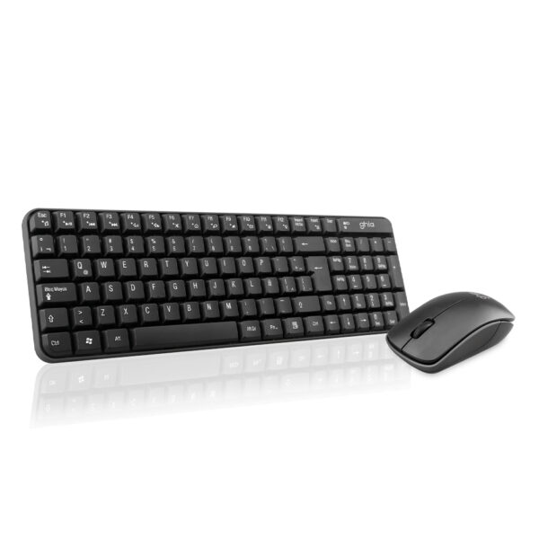 Kit Teclado y Mouse Ghia Inalámbrico Receptor USB Color Negro Modelo GT4000BB