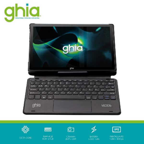 Tablet Ghia Vector Plus A523 Octacore 4GB RAM 64GB ROM Wi-Fi BT Android 13 2 Cámaras Modelo GVPNT